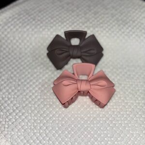 Gold and Silver Bow Hair Clips